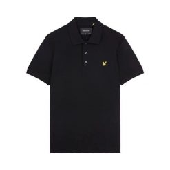 Polo Lyle & Scott Plain. Czarne koszulki polo męskie LYLE AND SCOTT, m, bez wzorów, klasyczne, bez ramiączek. W wyprzedaży za 274.65 zł.