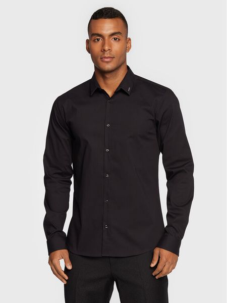 Hugo Koszula Ero3 50475678 Czarny Extra Slim Fit. Czarne koszule męskie Hugo, m, bez wzorów, z bawełny, bez kołnierzyka, bez ramiączek. Za 379.99 zł.