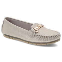 Złote Mokasyny S.Barski Eleganckie Obuwie Damskie Na Płaskiej Podeszwie. Żółte mokasyny damskie S.BARSKI, z materiału, eleganckie. Za 179.00 zł.