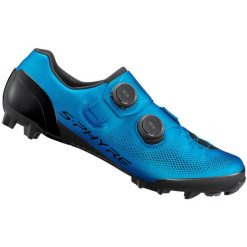 Rower szosowy - buty kolarskie SH-XC903 S-PHYRE, niebieskie. Niebieskie buty sportowe męskie Shimano, bez zapięcia, do biegania. Za 1,499.00 zł.