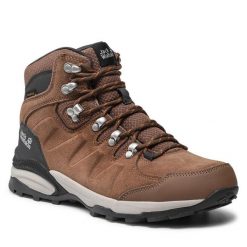Trekkingi Jack Wolfskin. Brązowe kozaki damskie Jack Wolfskin, bez wzorów, trekkingowe. Za 429.99 zł.