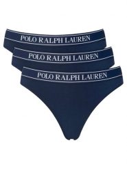 Polo Ralph Lauren Komplet stringów 4P0708 Granatowy. Niebieskie stringi damskie Polo Ralph Lauren, xs, bez wzorów, z bawełny. Za 353.99 zł.