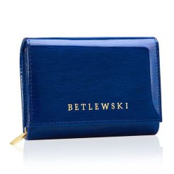 Portfel damski Betlewski ZBPD-BS-11 niebieski. Niebieskie portfele damskie Betlewski, bez wzorów, ze skóry. Za 144.99 zł.