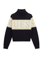 Guess Golf J5BR04 Z3IF0 Czarny Regular Fit. Czarne swetry dla dziewczynek Guess, z aplikacjami, z bawełny, bez kołnierzyka, bez ramiączek, bez kaptura. Za 239.99 zł.