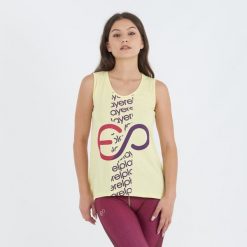 Top treningowy BUBLE z bawełny damski. Żółte obuwie sportowe damskie ELPLAYER, bez wzorów, z bawełny, na fitness i siłownię. Za 43.00 zł.