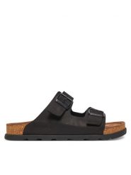 Rieker Klapki 21190-00 Czarny. Czarne klapki męskie Rieker, z nubiku. Za 359.99 zł.