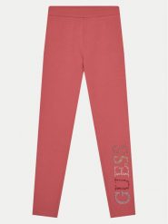 Guess Legginsy J4GB10 J1314 Pomarańczowy Regular Fit. Brązowe legginsy dla dziewczynek Guess, z aplikacjami, z bawełny. Za 109.99 zł.