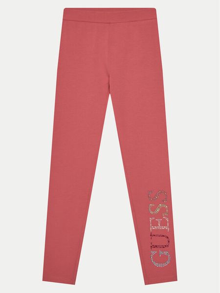 Guess Legginsy J4GB10 J1314 Pomarańczowy Regular Fit. Brązowe legginsy dla dziewczynek Guess, z aplikacjami, z bawełny. Za 69.99 zł.