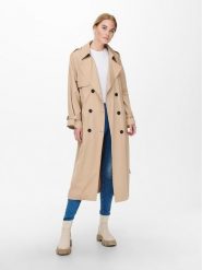 ONLY Trencz Chloe 15242306 Beżowy Regular Fit. Brązowe płaszcze damskie Only, s, bez wzorów, z syntetyku, bez kaptura. Za 249.99 zł.