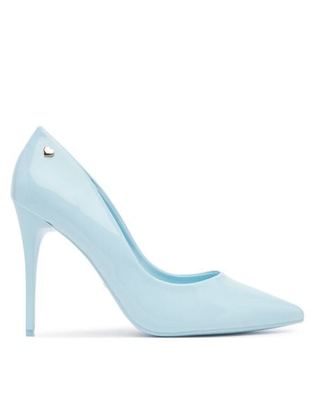 DeeZee Szpilki AB2-4503A Niebieski. Niebieskie szpilki damskie DeeZee, bez wzorów, z materiału, bez obcasa, bez zapięcia. Za 139.99 zł.