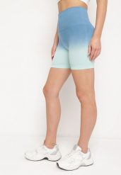 Niebieskie Szorty Kolarki Sportowe przed Kolano z Szeroką Gumą w Pasie Lavinna. Niebieskie szorty sportowe damskie Born2be, s, bez wzorów, z gumy, eleganckie. Za 39.99 zł.