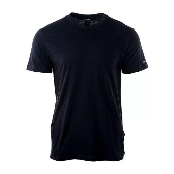 Koszulka męska Hi-Tec Plain - czarna, Rozmiar M. Czarne buty sportowe męskie Hi-tec, m, bez wzorów, z bawełny, bez kołnierzyka, bez ramiączek. Za 29.99 zł.