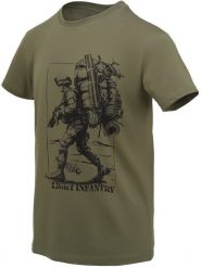 Helikon-Tex T-shirt (Light infantry) - Olive Green. Zielone t-shirty męskie HELIKON-TEX, m, bez wzorów, bez kołnierzyka. Za 92.25 zł.