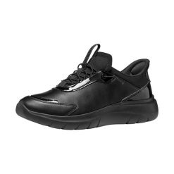 Buty sportowe damskie Geox Plummery Plus. Czarne obuwie sportowe damskie Geox, bez wzorów, z gumy, trekkingowe. Za 368.50 zł.