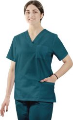 Visent BLUZA MEDYCZNA DAMSKA BLUZA LEKARSKA morski XL. Zielone bluzy damskie Visent, xl, bez wzorów, bez kaptura. Za 59.99 zł.