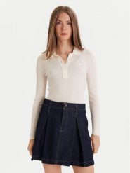 Lacoste Sweter AF4006 Écru Slim Fit. Swetry damskie Lacoste, bez wzorów, z wełny, bez kołnierzyka, bez ramiączek, bez kaptura. Za 729.99 zł.