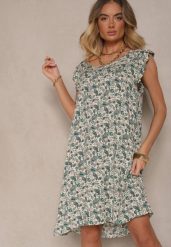 Zielona Sukienka z Bawełny o Rozkloszowanym Kroju w Print Paisley Islio. Zielone sukienki damskie Renee, do pracy, na lato, l, bez wzorów, z bawełny, biznesowe, bez kołnierzyka, bez ramiączek, midi, proste. Za 39.99 zł.