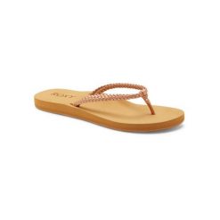 Klapki plażowe dla Kobiety COSTAS. Czerwone obuwie sportowe damskie Roxy, bez wzorów, ze skóry. Za 78.99 zł.
