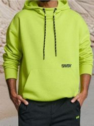 Bluza hoodie z wysokim kołnierzem - Inny. Bluzy męskie Sinsay, l, bez wzorów, bez kaptura. Za 59.99 zł.