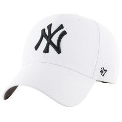 Czapka z daszkiem męska MLB New York Yankees Cap. Białe czapki i kapelusze męskie 47 Brand, bez wzorów, z wełny, sportowe. Za 119.99 zł.