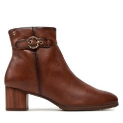 Botki Pikolinos. Brązowe botki damskie Pikolinos, bez obcasa, na słupku, bez zapięcia. Za 519.99 zł.