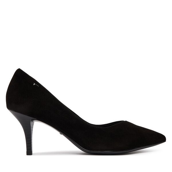 Szpilki Tamaris. Czarne szpilki damskie Tamaris, bez wzorów, bez obcasa, bez zapięcia. Za 296.99 zł.
