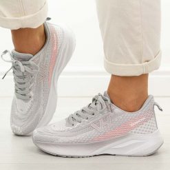 Szare sportowe buty damskie Vanhorn 27308. Szare obuwie sportowe damskie Vanhorn, bez wzorów, z dresówki, na fitness i siłownię. Za 169.00 zł.