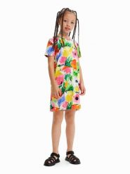 Desigual Sukienka codzienna 23SGVK14 Kolorowy Regular Fit. Sukienki dla dziewczynek Desigual, bez wzorów, z bawełny, bez ramiączek. Za 269.99 zł.