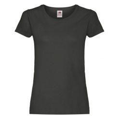 Damska Koszulka. Szare koszulki sportowe damskie Fruit of the Loom, bez wzorów, sportowe, bez kołnierzyka. Za 28.99 zł.