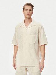 Guess Koszula F6GP05 KG362 Kremowy Regular Fit. Białe koszule męskie Guess, m, z aplikacjami, z syntetyku, bez kołnierzyka, bez ramiączek. Za 299.99 zł.