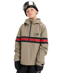 Kurtka do sportów zimowych techniczna dla Chłopców STEEZE. Brązowe kurtki i płaszcze dla chłopców Quiksilver, bez wzorów, z materiału, sportowe, bez kaptura. Za 514.45 zł.