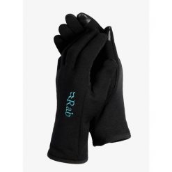 Rękawiczki damskie Rab Power Stretch Contact Glove. Czarne rękawiczki damskie RAB, bez wzorów, sportowe. Za 118.99 zł.