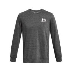 Bluza z okrągłym dekoltem Under Armour Rival Terry LC. Białe bluzy sportowe męskie Under Armour, bez wzorów, bez kaptura, na fitness i siłownię. Za 294.50 zł.