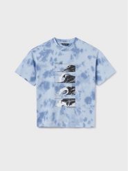 Mayoral T-Shirt 6087 Niebieski. Niebieskie t-shirty dla chłopców Mayoral, bez wzorów, z bawełny, bez ramiączek. Za 99.99 zł.