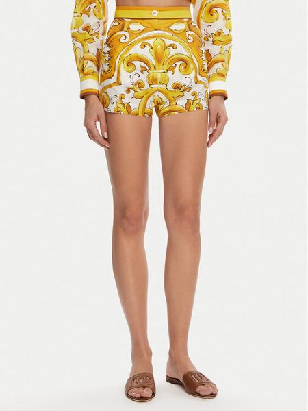 Dolce&Gabbana Szorty materiałowe FTBVIT FI5JV Żółty Regular Fit. Żółte szorty damskie Dolce&Gabbana, bez wzorów, z bawełny. Za 2,999.00 zł.