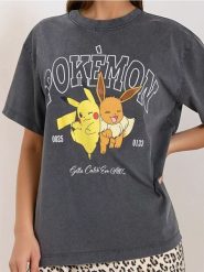 Koszulka z nadrukiem Pokémon - szary. Szare t-shirty damskie Sinsay, l, bez wzorów, bez kołnierzyka. Za 39.99 zł.