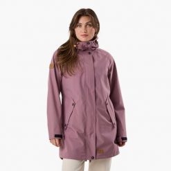 Płaszcz wiatroszczelny damski Swedemount Sarek Coat 2.0. Fioletowe płaszcze damskie SWEDEMOUNT, s, bez wzorów, z materiału, moda ciążowa, długie, z kapturem. Za 359.99 zł.