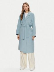 Calvin Klein Płaszcz wełniany K20K207813 Błękitny Regular Fit. Niebieskie płaszcze damskie Calvin Klein, na zimę, s, bez wzorów, z syntetyku, bez kaptura. Za 1,619.00 zł.