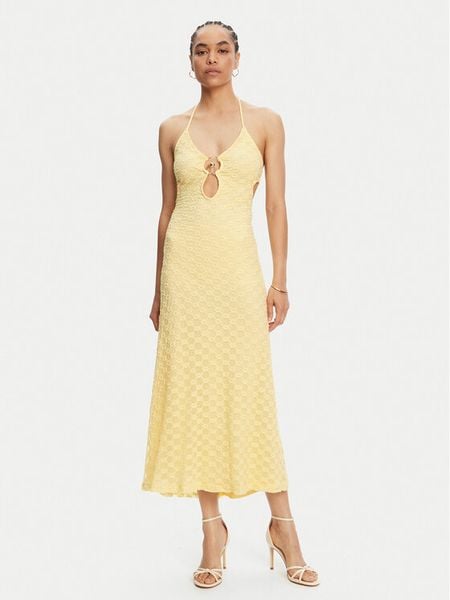 Bardot Sukienka koktajlowa Rosala 59904DB1 Żółty Regular Fit. Żółte sukienki damskie Bardot, bez wzorów, z bawełny, wizytowe, bez kołnierzyka, bez ramiączek. Za 389.99 zł.