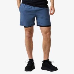 Szorty treningowe Trening Męska Swedemount Core 2-In-1 Shorts szybkoschnące. Niebieskie krótkie spodenki sportowe męskie SWEDEMOUNT, m, bez wzorów, do biegania. Za 166.00 zł.