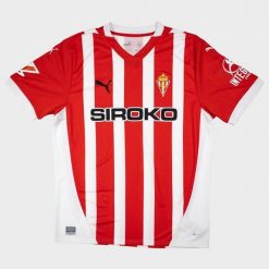 Oficjalna koszulka piłkarska Puma Real Sporting dla dorosłych sezon 2024-25 sp. Czerwone t-shirty damskie Puma, l, bez wzorów, z materiału, klasyczne, bez kołnierzyka. Za 342.00 zł.
