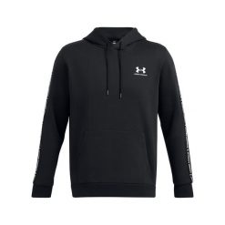 Bluza z kapturem z logo na paskach Under Armour Icon Fleece. Białe bluzy męskie Under Armour, bez wzorów, z kapturem, na fitness i siłownię. Za 348.50 zł.