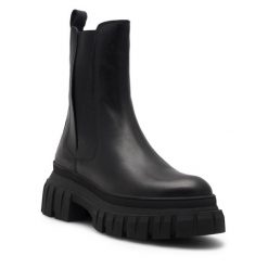 Botki Badura. Czarne botki damskie Badura, bez obcasa, na płaskiej podeszwie, bez zapięcia. Za 399.99 zł.