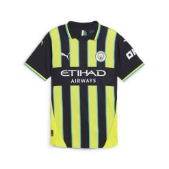 Męska koszulka wyjazdowa Manchester City 24/25 PUMA. Niebieskie koszulki sportowe męskie Puma, m, bez wzorów, bez kołnierzyka, bez ramiączek, do piłki nożnej. W wyprzedaży za 407.00 zł.