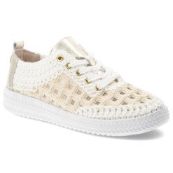 Półbuty damskie S.Barski, z materiału pleciona cholewka sznurowanie lekka podeszwa styl casual, białe, GR61-5951. Białe półbuty damskie S.BARSKI, bez wzorów, casualowe, bez obcasa, na płaskiej podeszwie, bez zapięcia. Za 199.00 zł.
