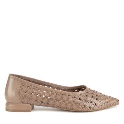 Baleriny Sergio Bardi. Brązowe baleriny damskie Sergio Bardi, bez wzorów, bez obcasa. Za 299.99 zł.