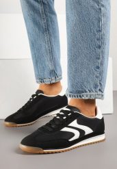 Czarne Sneakersy Tenisówki z Przeszyciami Julioria. Czarne trampki i tenisówki damskie Renee, bez wzorów, z jeansu, bez zapięcia. Za 74.99 zł.