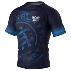 Koszulka Męska na siłownię rashguard MMA EXTREME HOBBY BADGE. Zielone koszulki sportowe męskie EXTREME HOBBY, m, bez wzorów, z bawełny, bez kołnierzyka, bez ramiączek, do biegania. Za 199.00 zł.