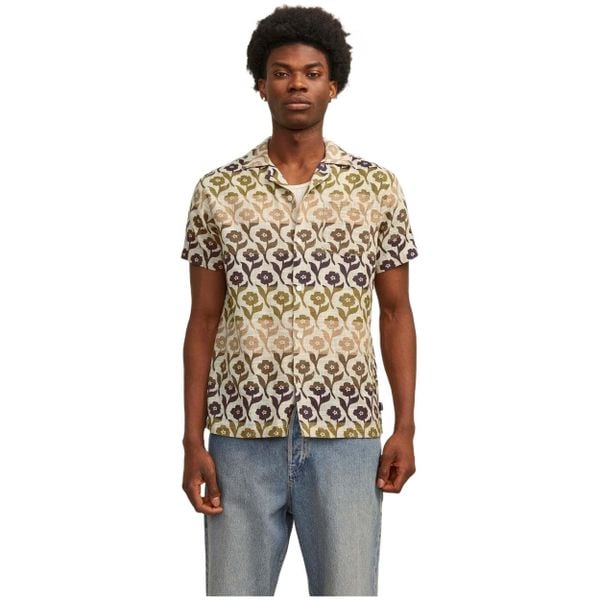 Koszula Jack&Jones męska brązowa. Brązowe koszule męskie Jack&Jones, na lato, l, bez wzorów, bez kołnierzyka, bez ramiączek. Za 148.35 zł.