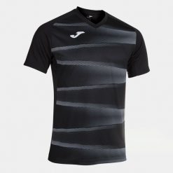 Koszulka do piłki nożnej męska Joma Grafity II. Czarne koszulki sportowe męskie Joma, m, bez wzorów, bez kołnierzyka, bez ramiączek, do piłki nożnej. Za 93.99 zł.